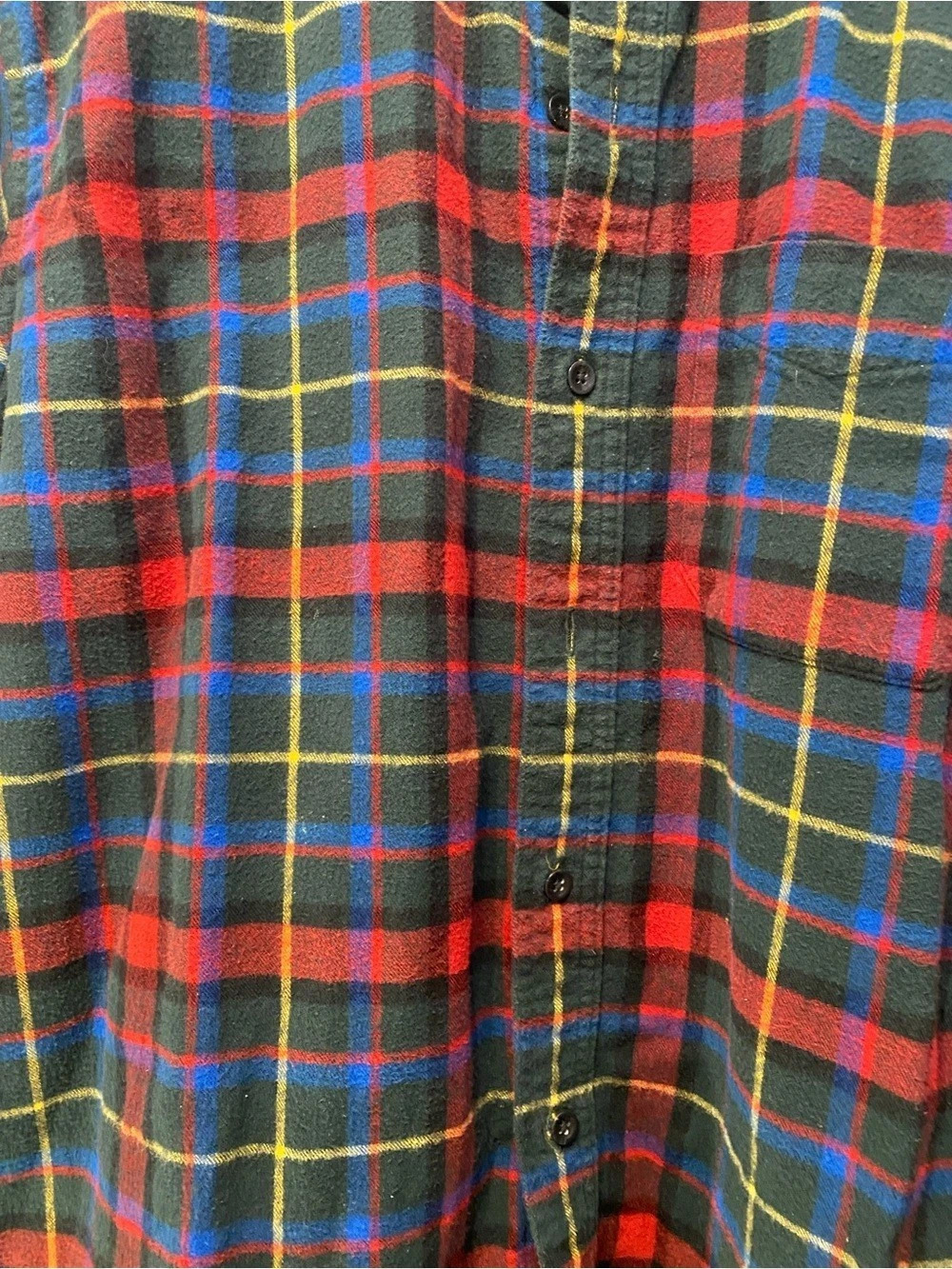 L.L.Bean Scotch Plaid Flannel Shirt, Traditional Fit Men's Blue & Red XL - Picture 4 of 4